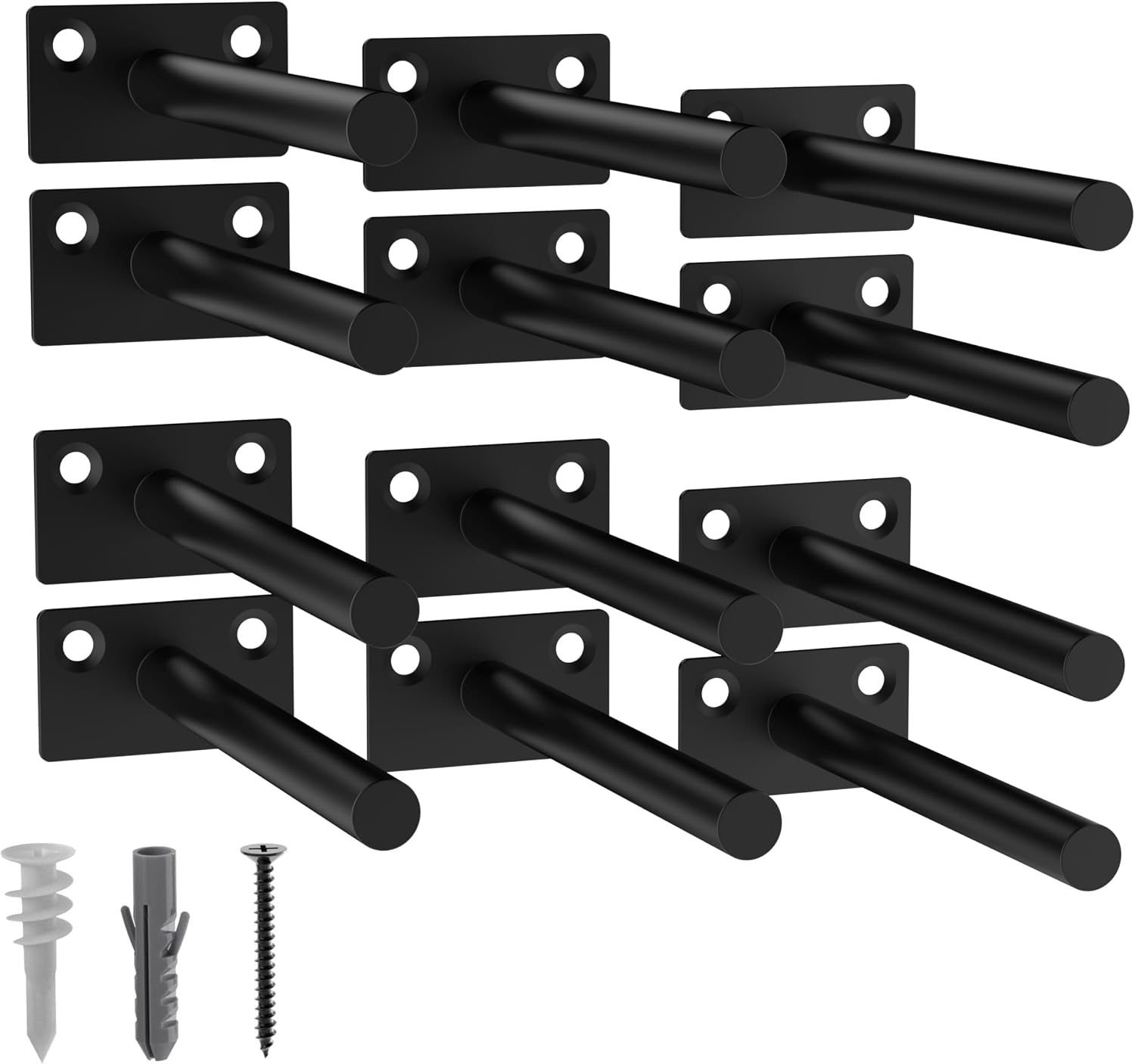 LEOPO 12-Pack 5 inch Floating Shelf Brackets, Hidden Shelf Bracket for Wood