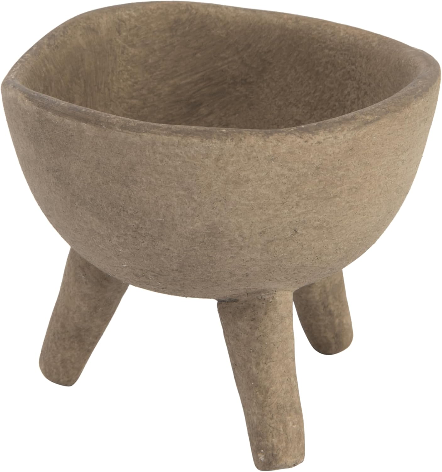 Creative Co-Op Boho Terracotta Footed Bowl with Organic Edge, Matte Taupe