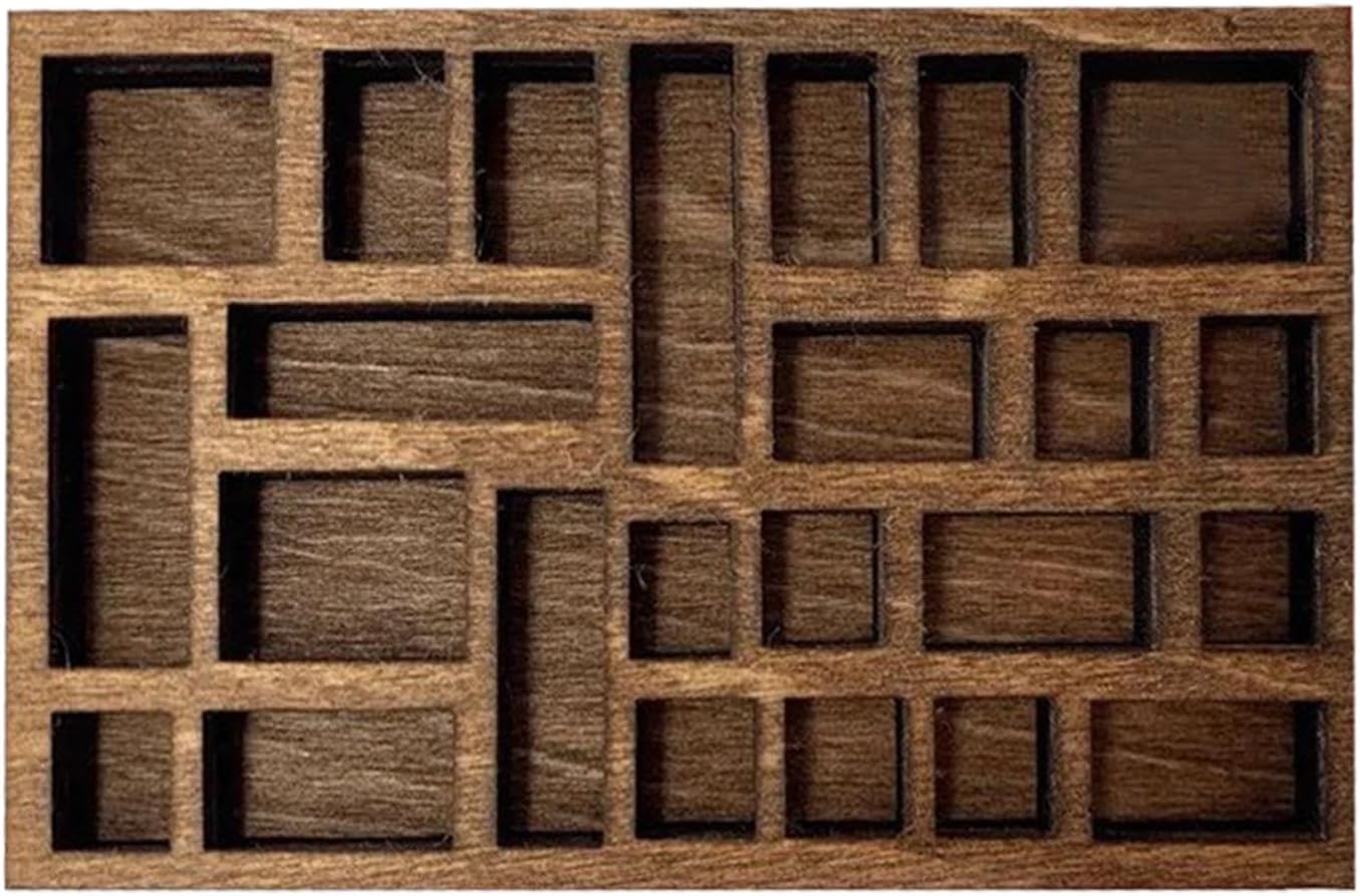 Generic Miniature Wooden Shadow Cubby Box, 25 Compartments Wall-Mounted Display Case