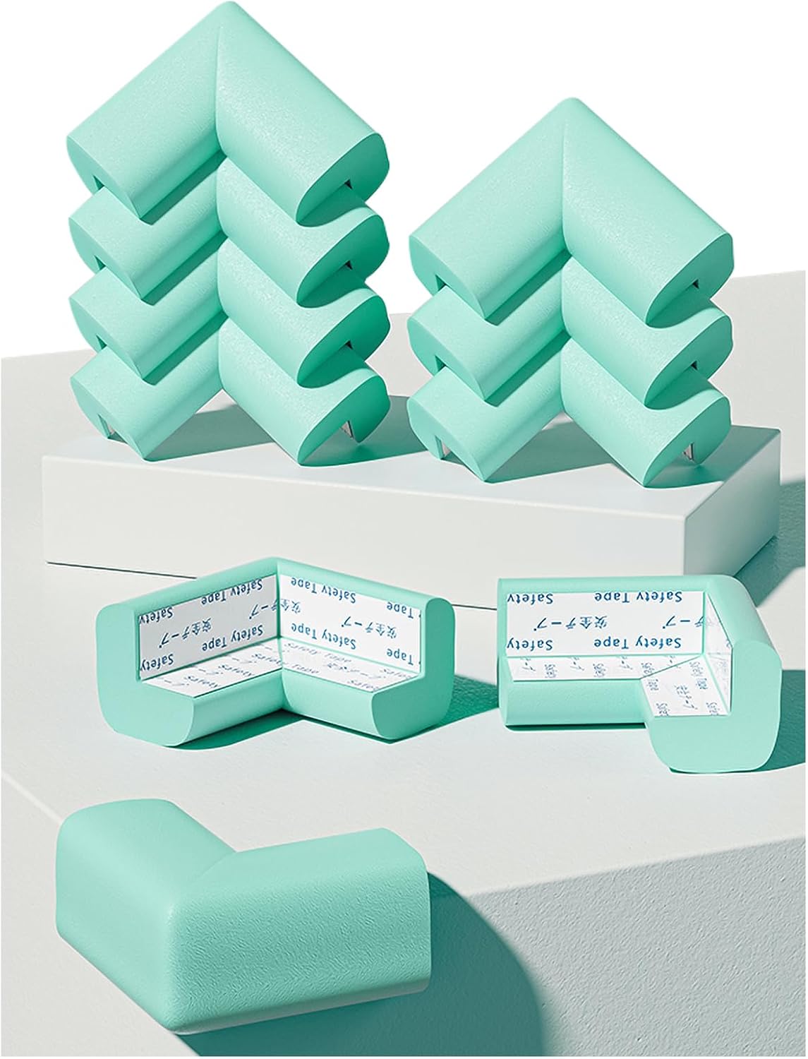 Baby Corner Protectors,Baby Proofing Foam Edge Guard,Table Protectors For Kids,Suitable For Coffee Table Desk Furniture Fireplace Sharp Corners,10 Corner pads (Light green)