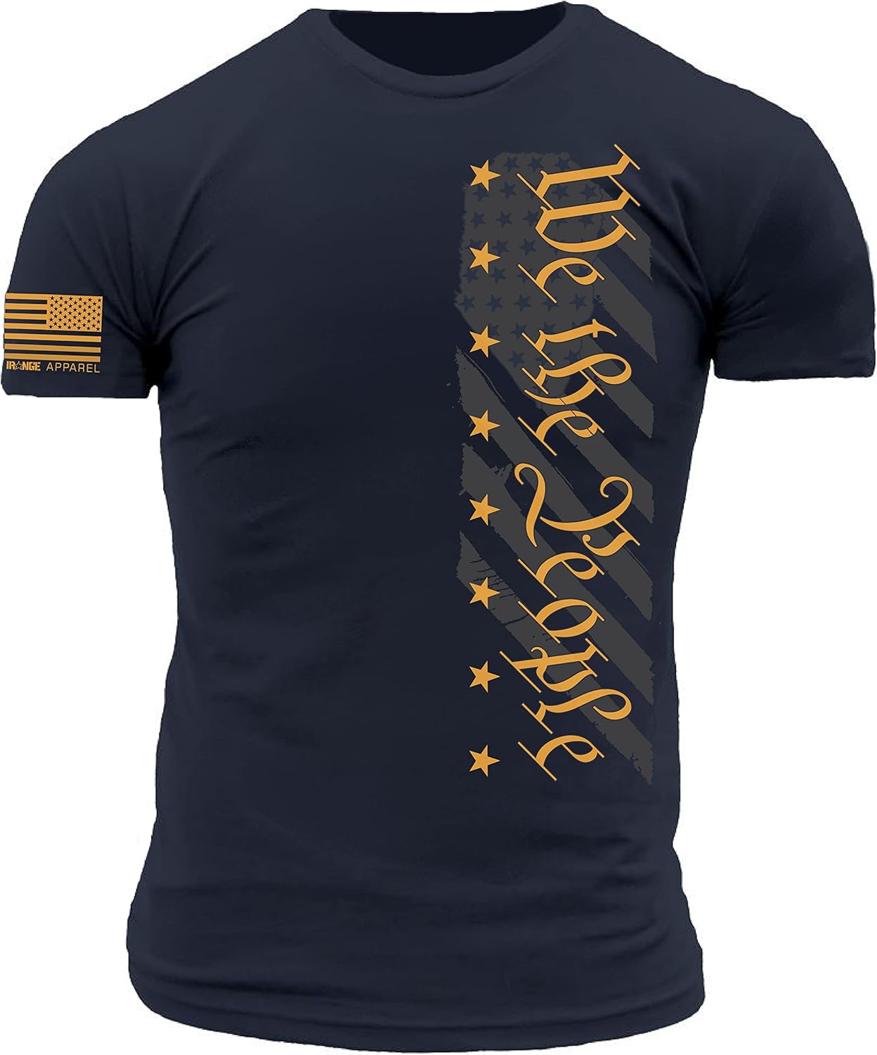 We The People Subdued American Flag Design on Premium Ultra-Soft 100% Ringspun Cotton Athletic Fit T-Shirt