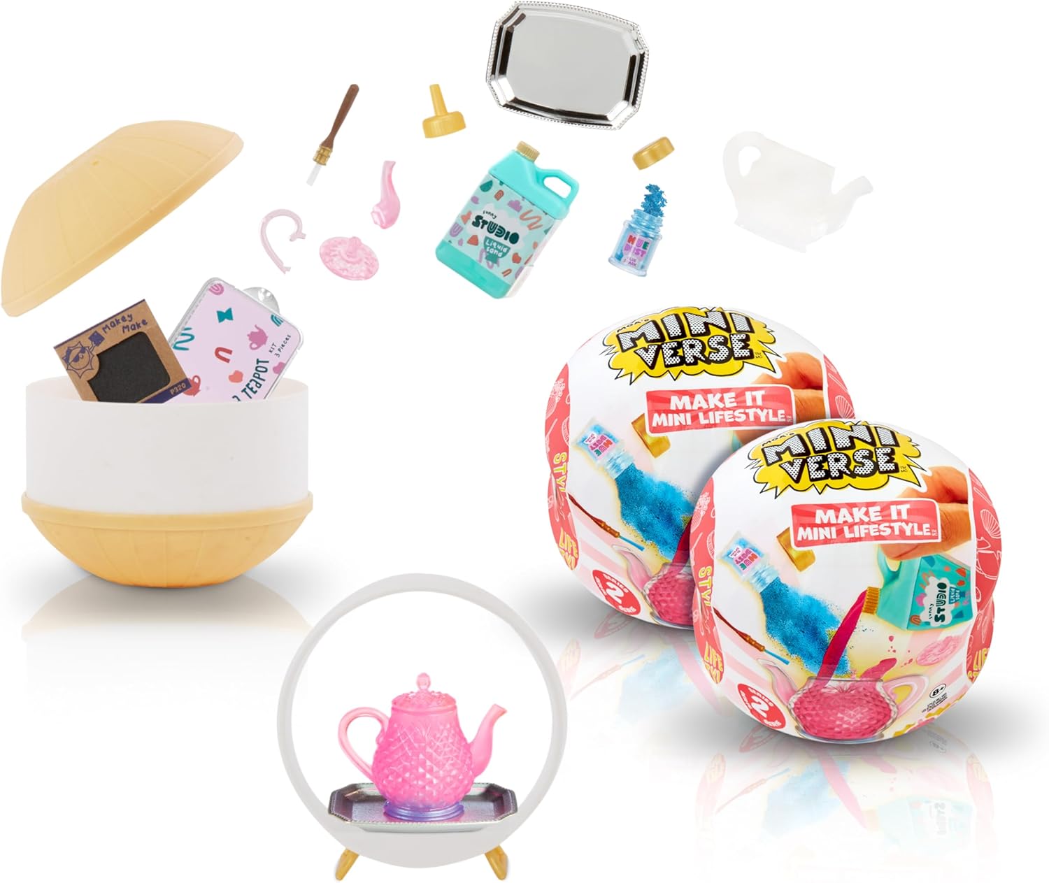 MGA's Miniverse Make It Mini Lifestyle Series 2 (2 Pack) Mini Collectibles, Mystery Blind Packaging, DIY, Crafts, Resin Play, Replica Items, Molds, Teapots, Teacups, Candles, Vase Collectors, 8+