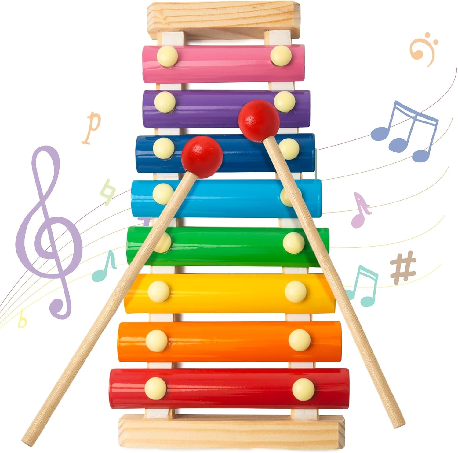 MCPINKY Xylophone for Kids, Xylophone Musical Toy with Child Safe Mallets Educational Musical Instruments Toy for Toddlers 1-3