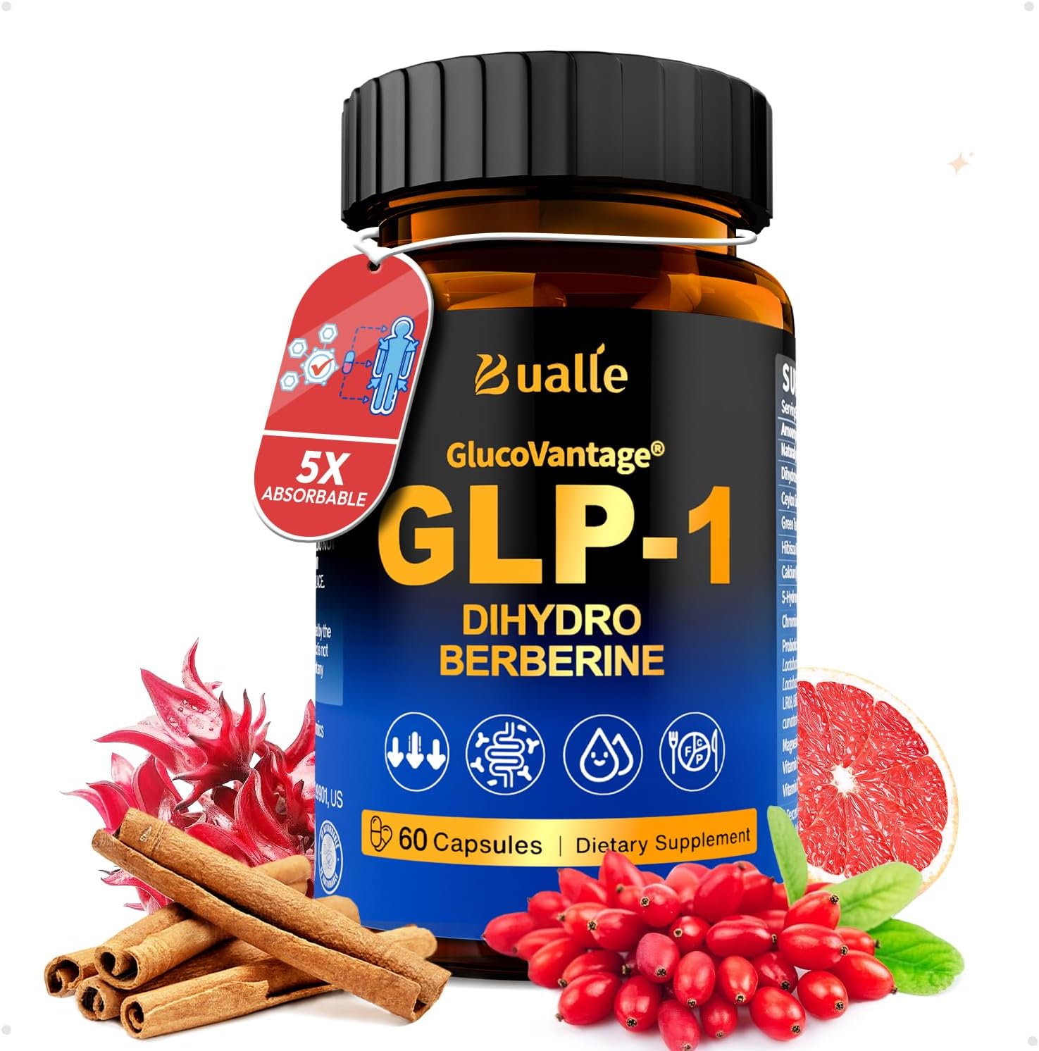 Support GLP-1 Supplement Weight Loss | GlucoVantage® Dihydroberberine + Akkermansia Probiotic | Super Berberine with Ceylon Cinnamon for 5X Bioactive Appetite, Metabolic, Gut & GLP 1 Weight Loss, 60ct