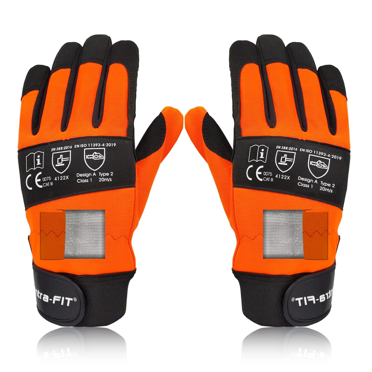 Intra-FIT Chainsaw Gloves Saw Protectionon on Both Hands, CLASS 1, Latest Standard EN ISO 11393-4, EN 388: 4122X Cut-resistance Gloves