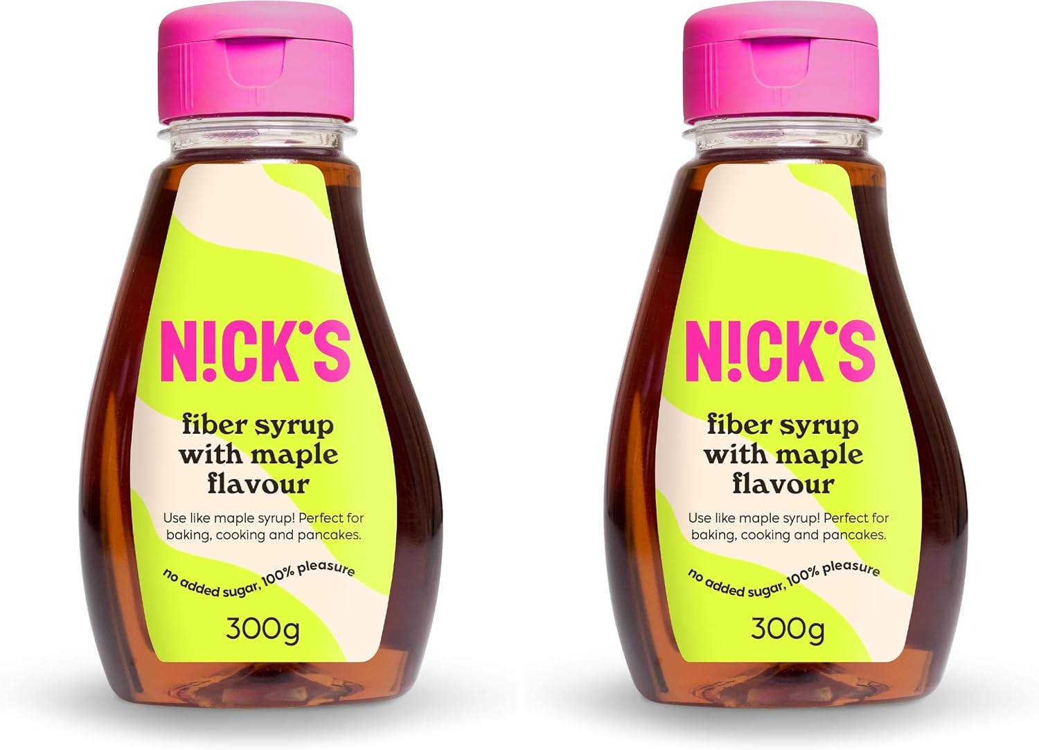 NICKS Fiber Syrup with Maple flavor (300g) Sugar Alternative Keto Sweetener No Added Sugar, Gluten Free (Pack of 2)