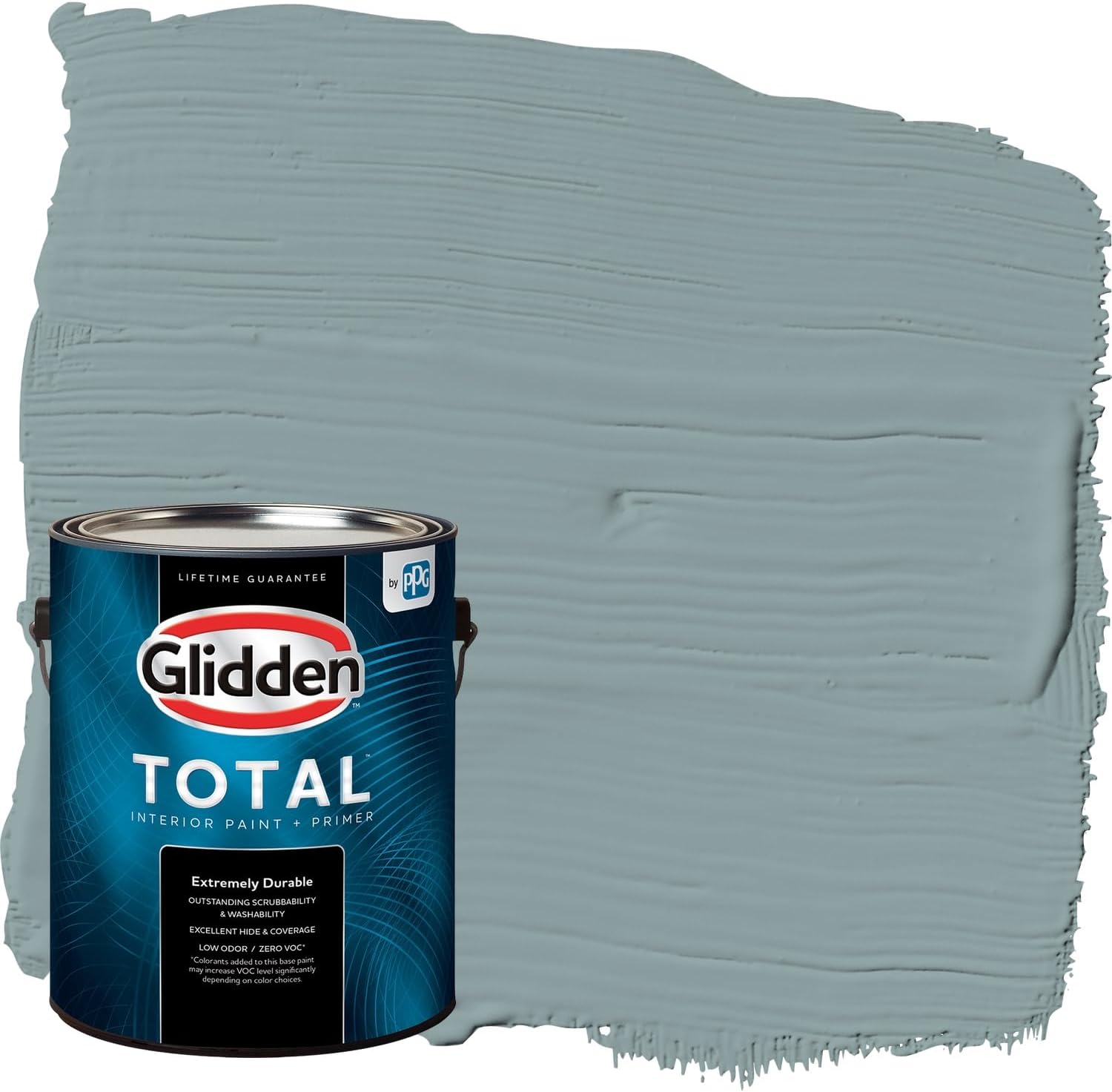 Glidden Total Interior Wall Paint & Primer All-in-One, Aqua Smoke/Aqua, Flat, 1 Gallon