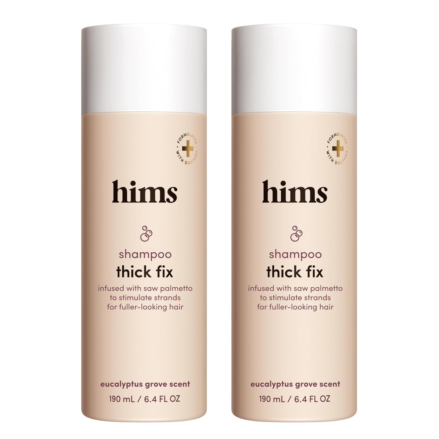 hims Thick Fix Shampoo - Saw Palmetto for Healthy Hair Growth & Thickening - Scalp Cleansing - Vegan, Sulfate-Free & Cruelty-Free - Eucalyptus Scent, 2 pack 6.4 fl oz