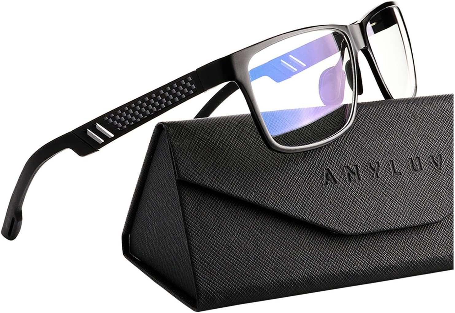 ANYLUV Blue Light Blocking Glasses Men Computer Gaming Glasses Lightweight Al-Mg Metal Anti Eyestrain Eye Protection
