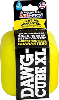 Ruff Dawg Indestructible Dawg-Cube XL Dog Toy - Crazy Bouncing Toy, Retrieving, Fetch, Made in The USA, Floats, 3.5 inches Square, for Dogs Over 40lbs