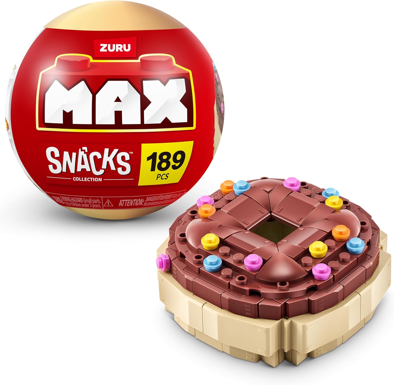 MAX Premium Snacks Building Bricks (Doughnut) Novelty Unboxing Toy Collectible Mini's by ZURU