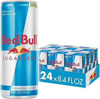 Red Bull Sugar Free Energy Drink with 80mg Caffeine plus Taurine & B Vitamins, 8.4 Fl Oz, 6 Packs of 4 Cans (Pack of 24)