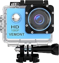 VEMONT Action Camera, 1080P 12MP Sports Camera Full HD 2.0 Inch Action Cam 30m/98ft Underwater Waterproof Camera with Mounting Accessories Kit