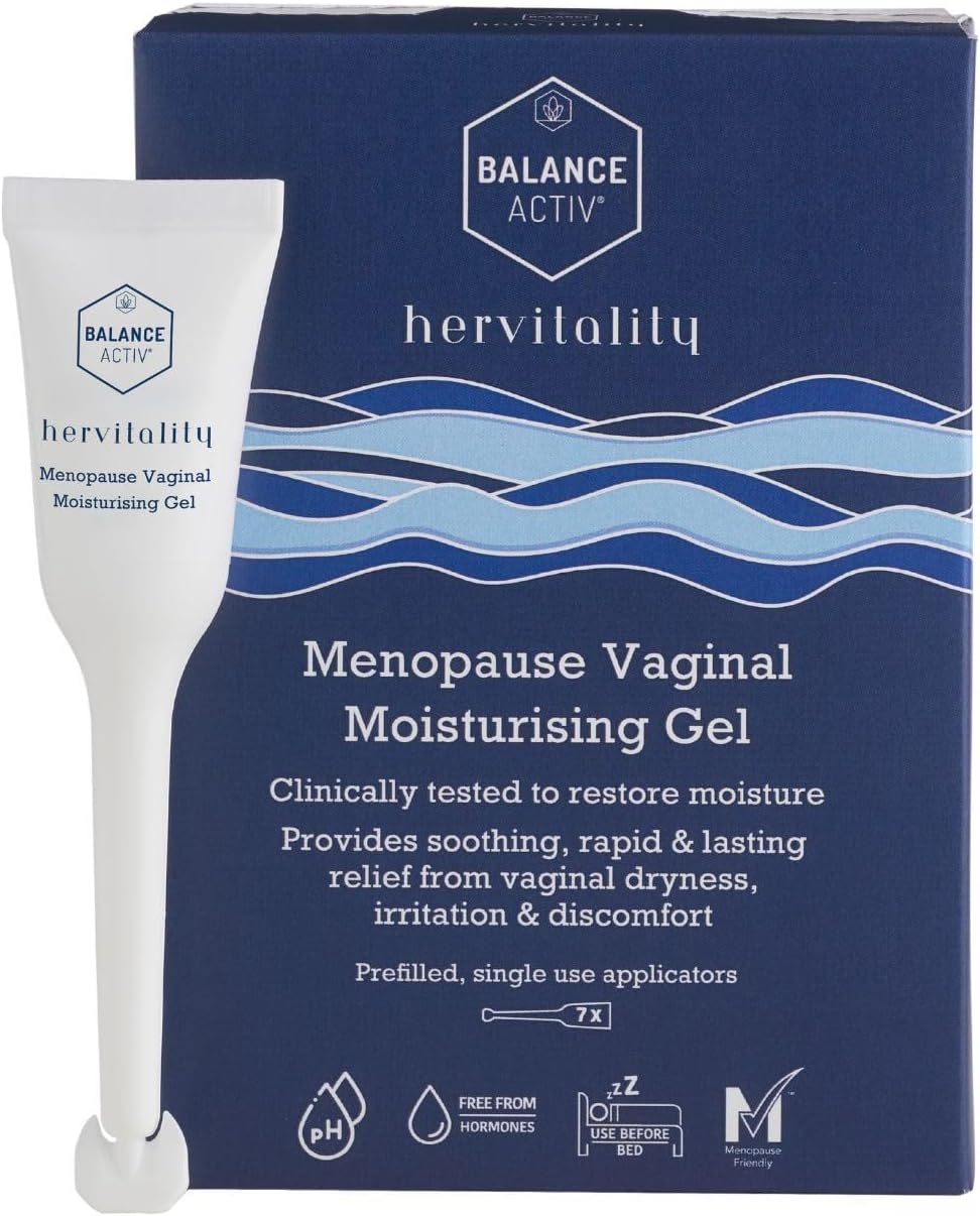 Balance Activ, HerVitality Menopause Moisture Gel, Vaginal Moisturiser, Fast, Long-Lasting Relief from Vaginal Dryness and Discomfort, Treatment for Women, 7 Easy to Use Gel Applicators, 1 Pack