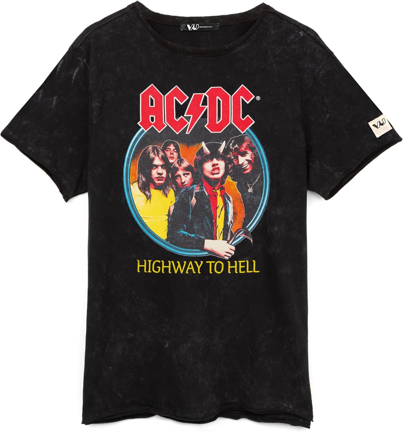 AC/DC T-Shirt Unisex Black Short Sleeve Rock Band Black Tee | Distressed Music CD Gifts Merchandise