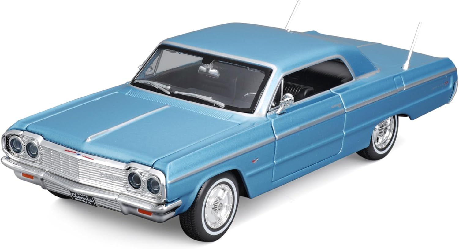 Maisto 1964 CHEVROLET IMPALA Classic Car - 1:24 Scale - Incredibly Detailed Die-Cast Replica Collectible Model Vehicle, Blue