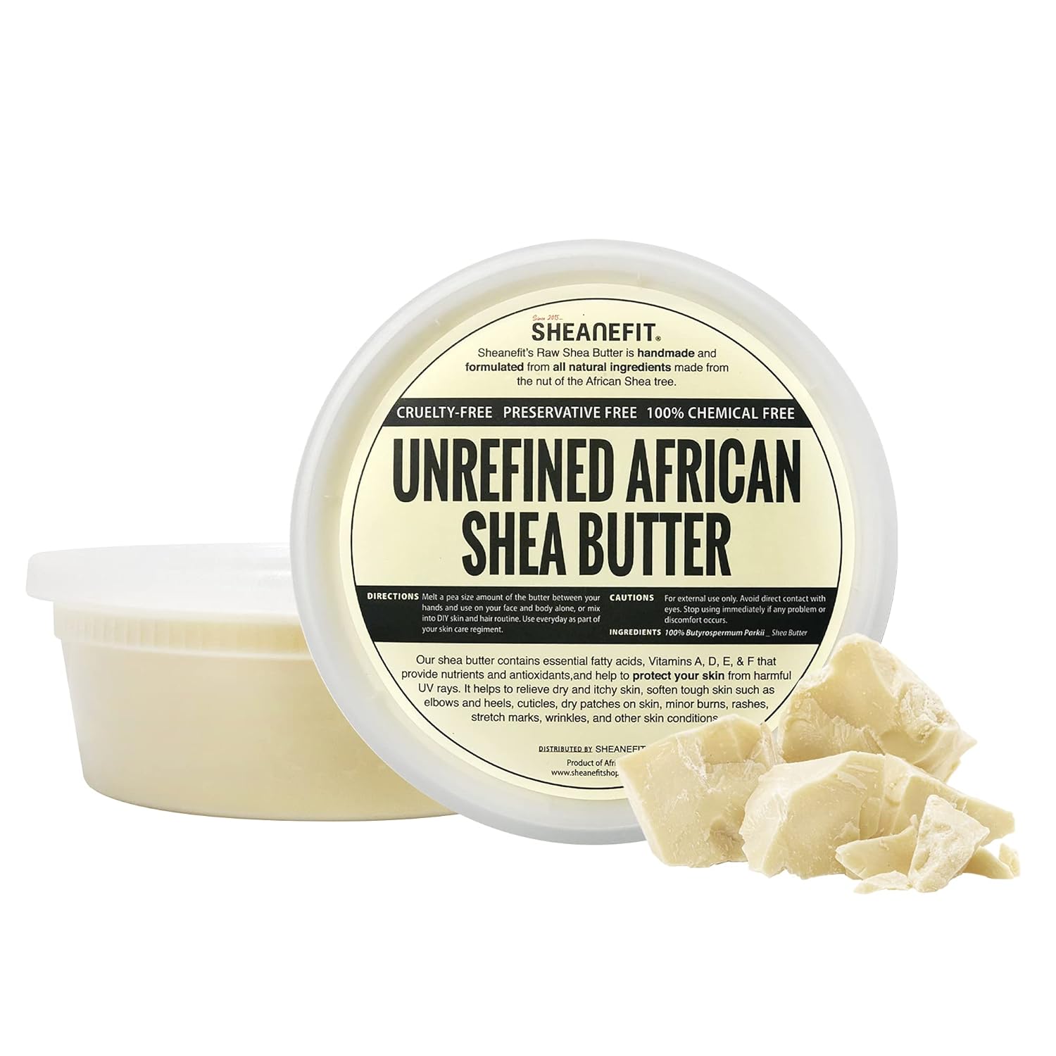 Raw Unrefined African Shea Butter, Natural Body Butter, Soft & Smooth Daily Moisturizer For Face & Body Ivory 8oz (Pack of 1)