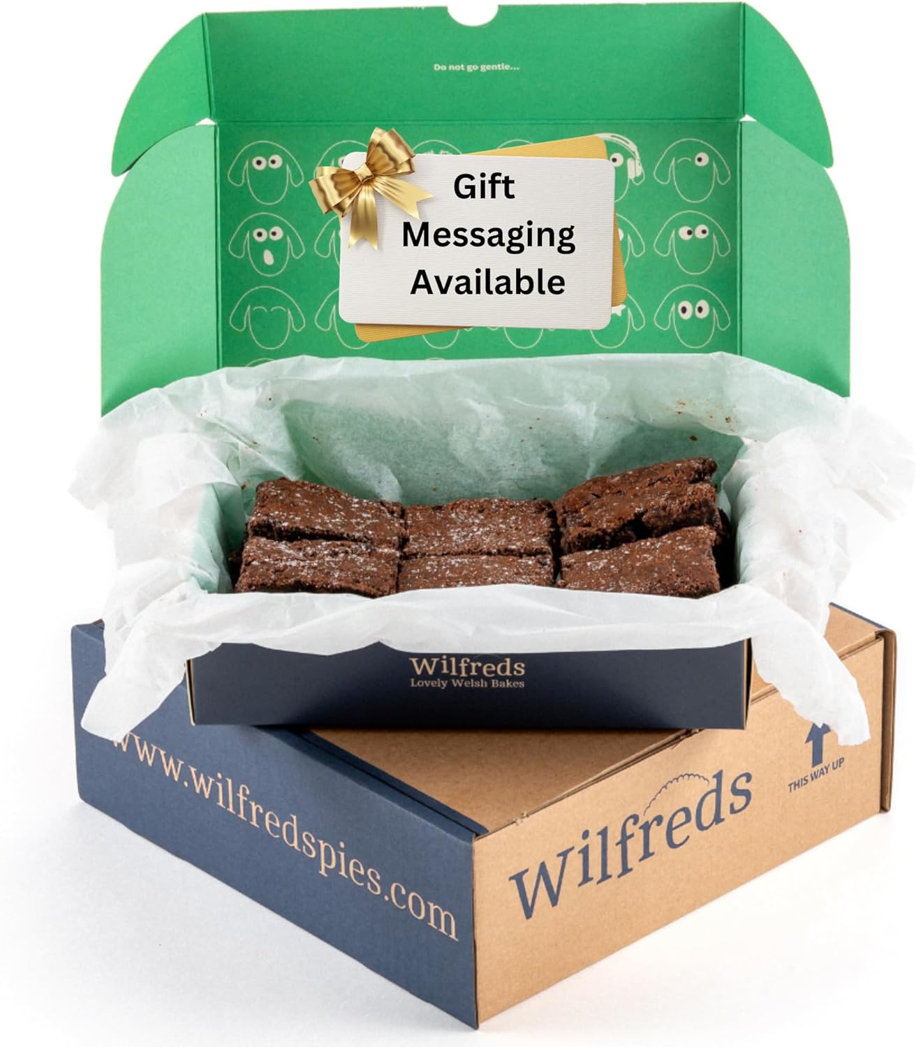 Wilfreds Assorted Chocolate Brownies Gift Box - 12 Decadent Brownies including 3 of Our Most Popular Flavours – Makes an Ideal Chocolate Gift