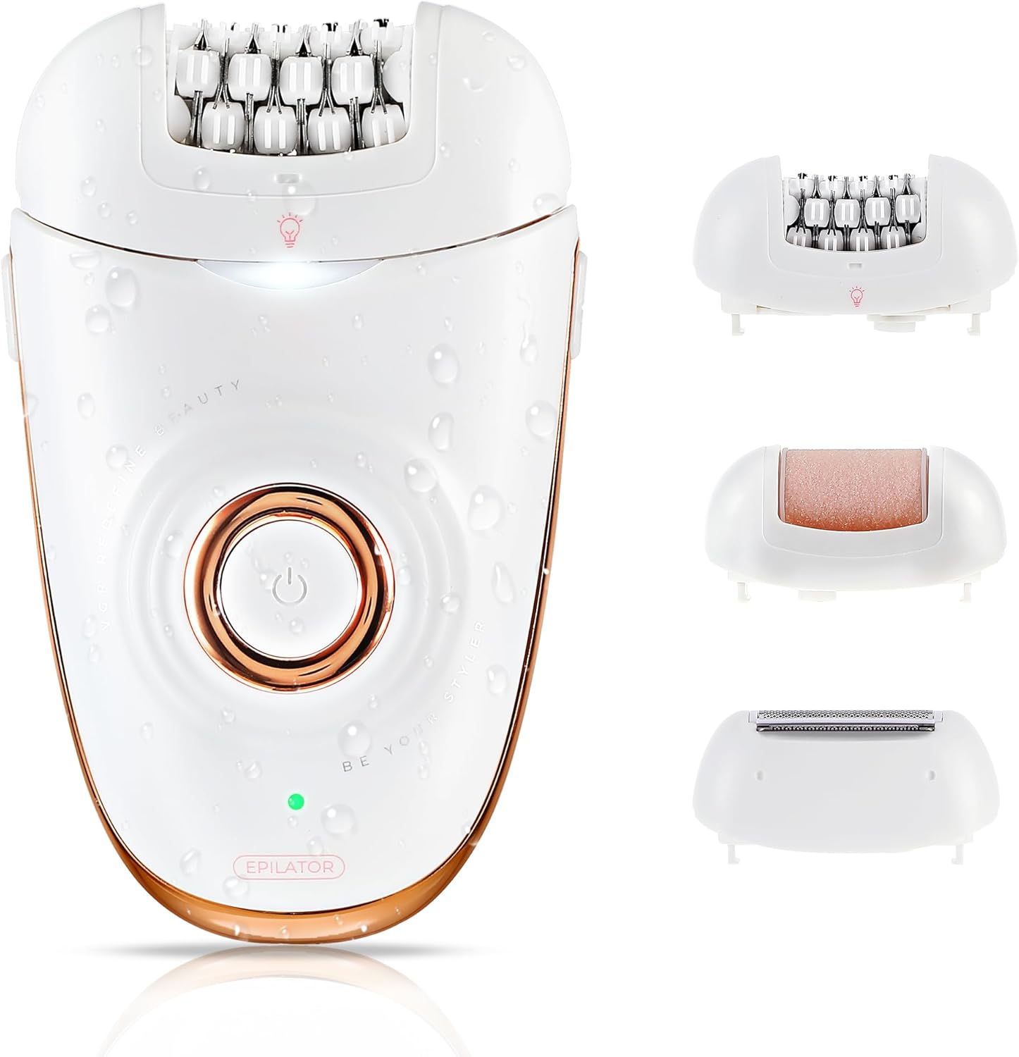 Epilator for Women，3-1 Hair Removal Device, Electric Shaver, Callus Remover and Epilator with 32 Tweezers & 2 Speeds for Legs, Arms Armpit Bikini Face