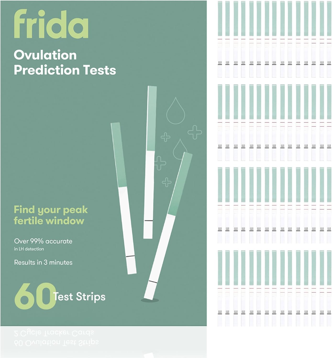 Frida Fertility at-Home Ovulation Test Kit, Easy-to-Use LH Test Strips for Ovulation Prediction Fertility Tracker, 99% Accuracy, Find 2 Most Fertile Days to Conceive, 60 Count