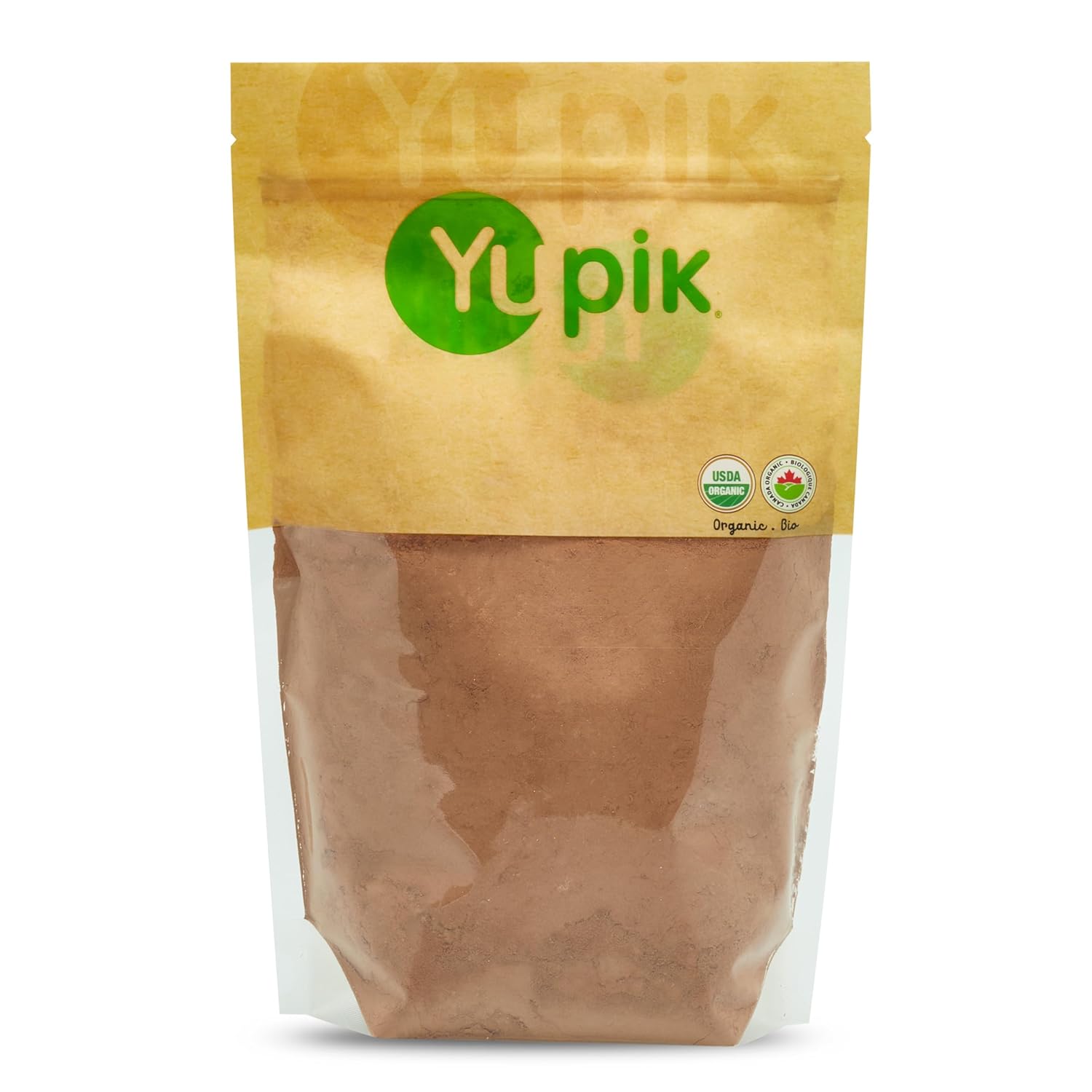 Yupik Organic Raw Cacao Powder, 2.2 lb (35.2 oz), Gluten-Free, GMO-Free, Kosher, Vegan, Dairy-Free, No Added Sugar, Made from Raw Cacao Beans, Rich Chocolate Flavor, Ideal for Baking & Beverages