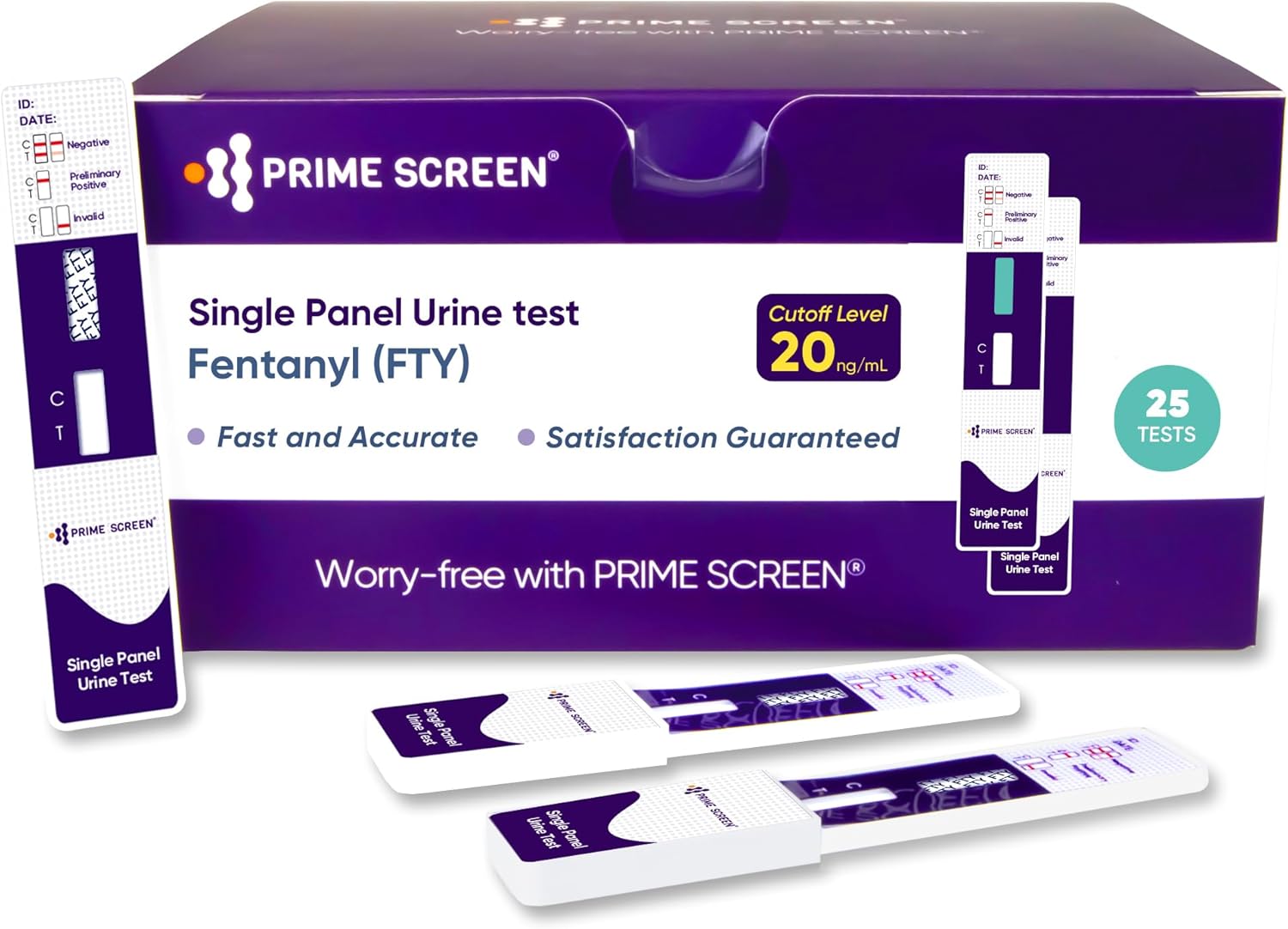 Prime Screen [25 Pack] Fentanyl Urine Test Kit - Dip Card Testing Fentanyl Use - WFTY-114