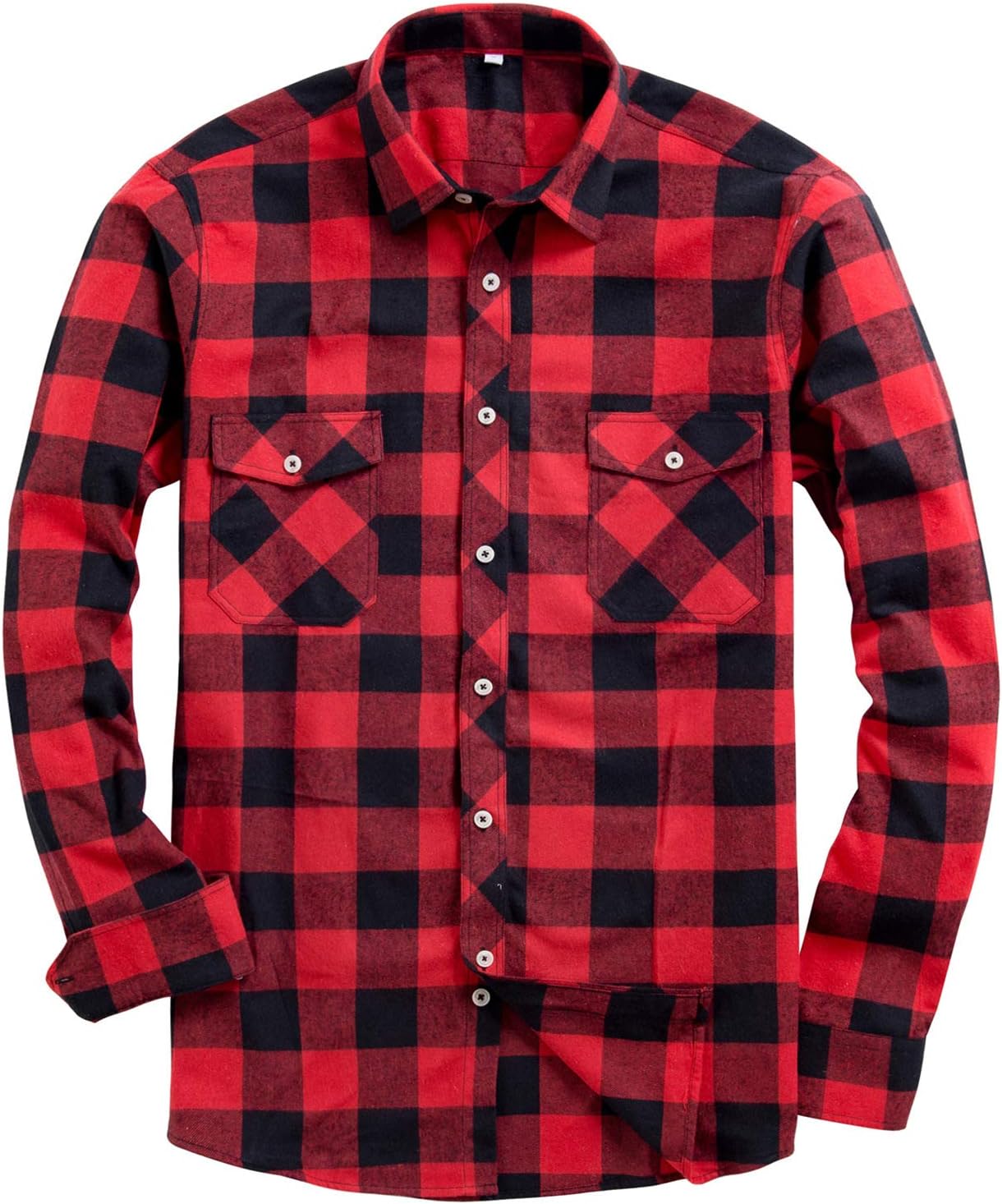siliteelon Flannel Shirt Checked Shirt for Men Plaid Shirt Cotton Lumberjack Regular Fit Men's Long Sleeve