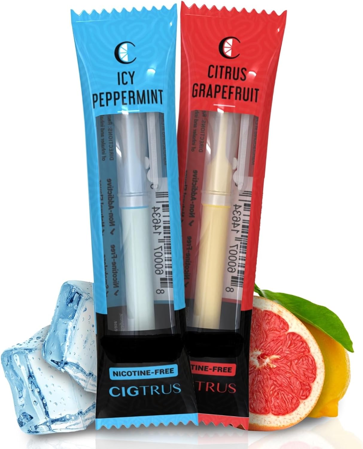 Cigtrus Smokeless Air Inhaler - Tobacco-Free, Nicotine-Free, & Non-Electric | Oral Fixation Relief Aid | Habit Replacing Breathing Stick | 2 Pack (Grapefruit & ICY Peppermint)