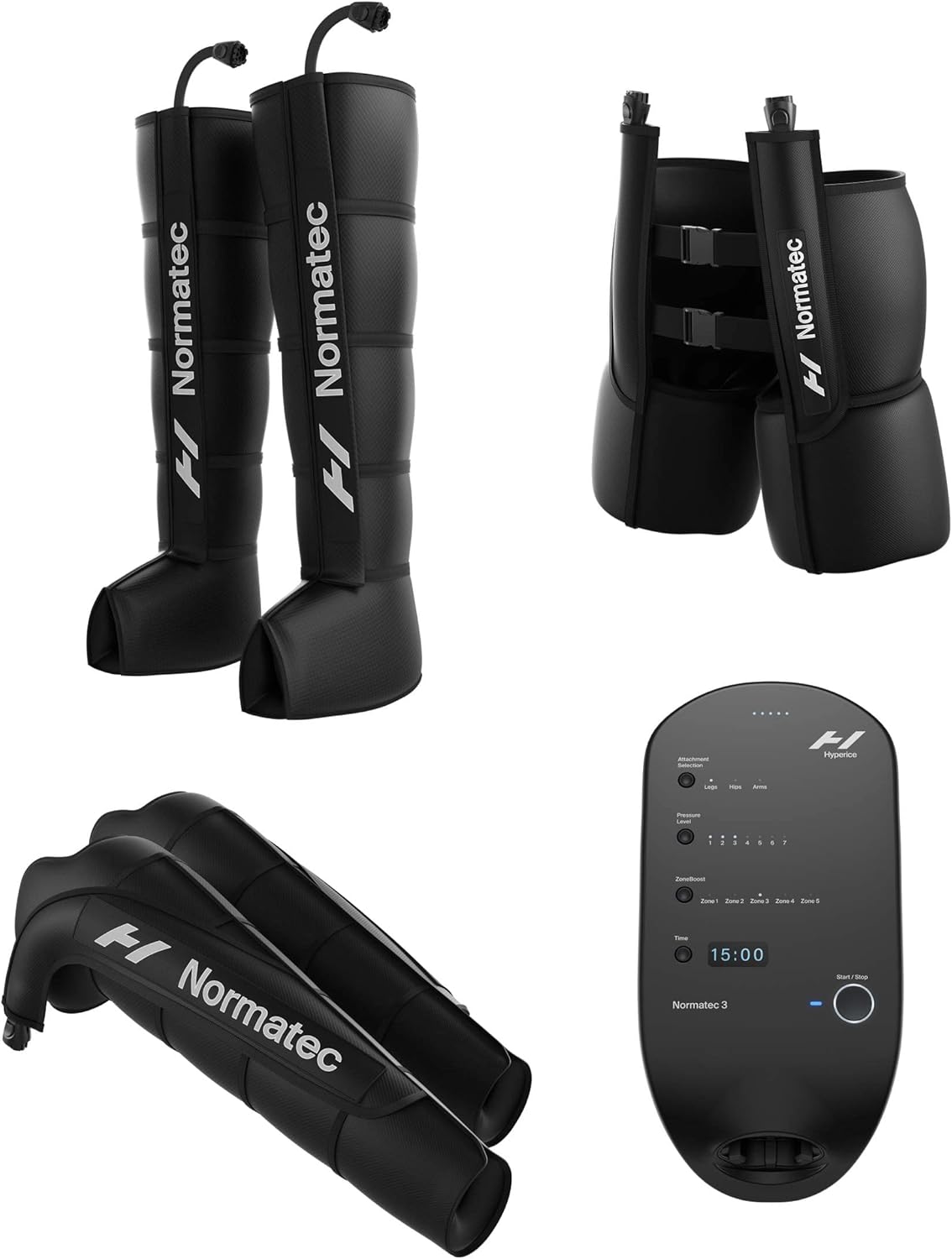 Hyperice Normatec 3 - Recovery System with Patented Dynamic Compression Massage Technology (Normatec 3 Full Body (Standard Legs + HIPS + Arms) FSA-HSA Approved