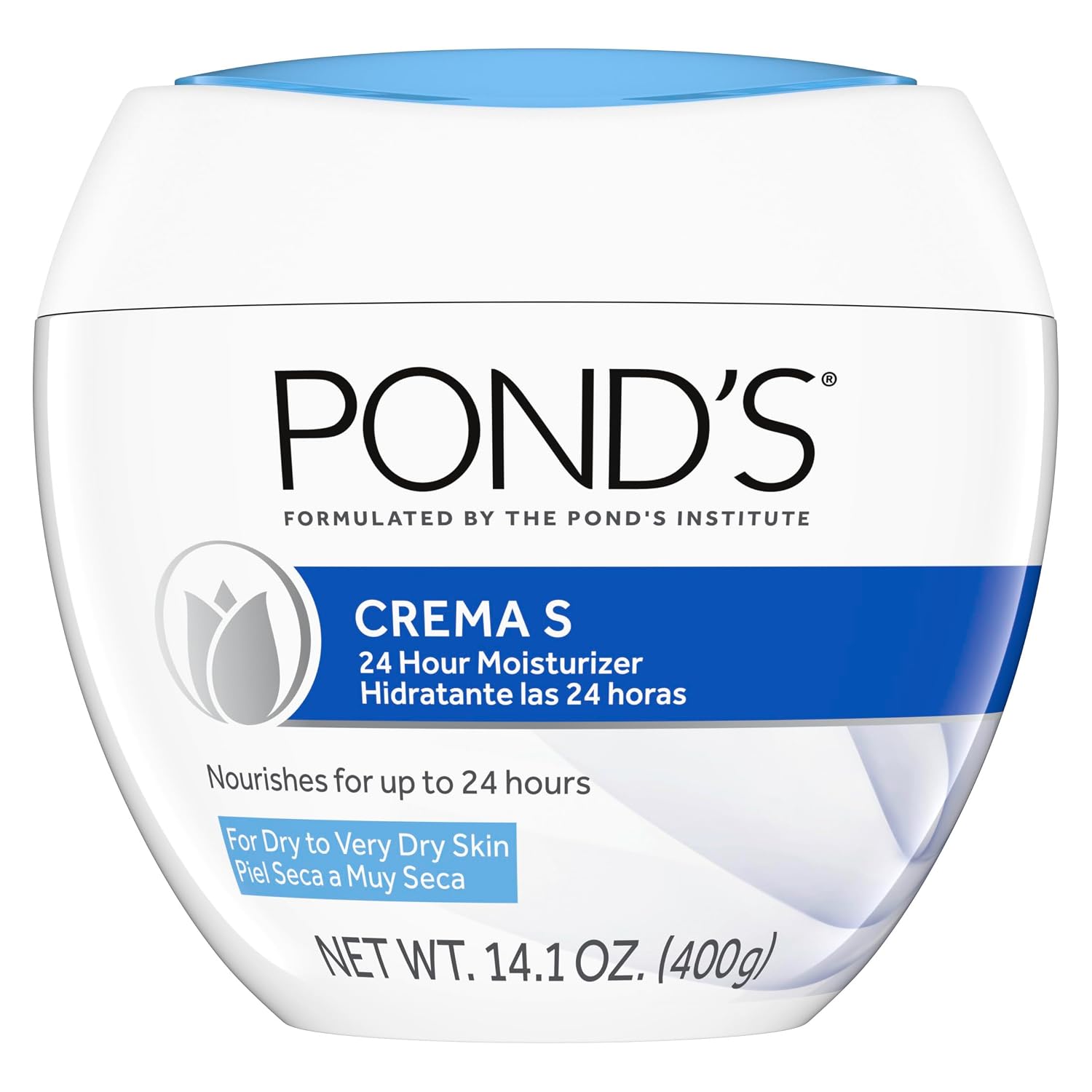 Pond's Nourishing Moisturizing Cream, Crema S, Fragrance Free, Ivory, 14.1 Oz