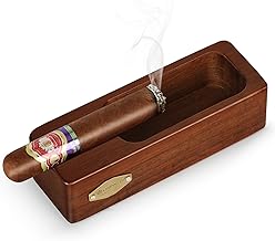 Ashtray, Wooden Ashtray, Cigar Ashtray, Ashtrays for smokers outdoor, Home Office Decoration Useful Ashtray, Portable Travel Ashtray, Smoking Lover's Gift (Wood Grain Color)