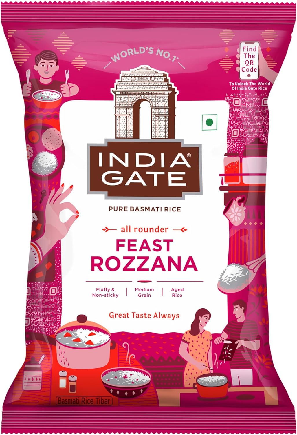 India Gate Basmati Rice Feast Rozzana 1Kg