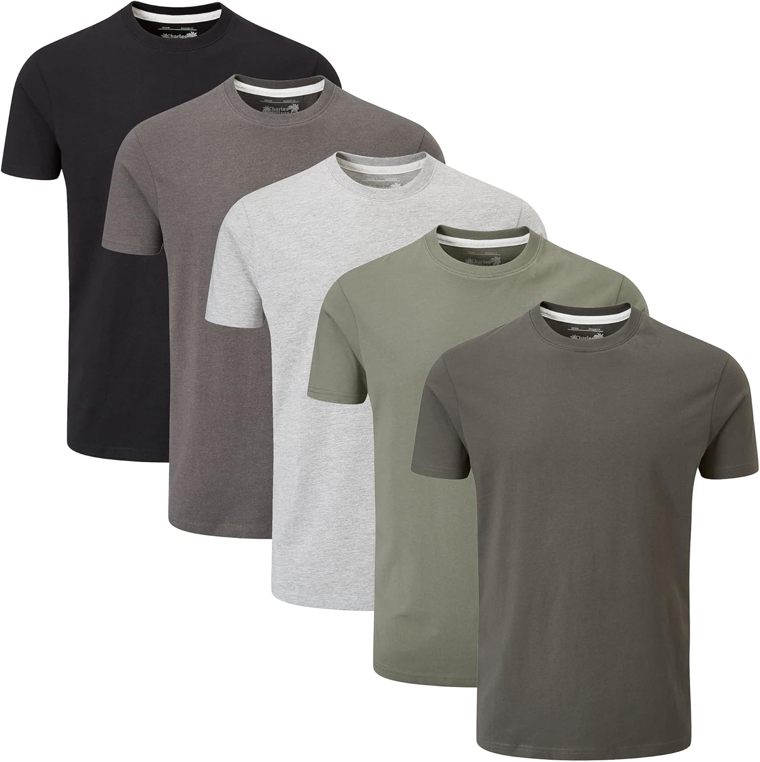 Charles Wilson 5 Pack Plain Crew Neck T-Shirt
