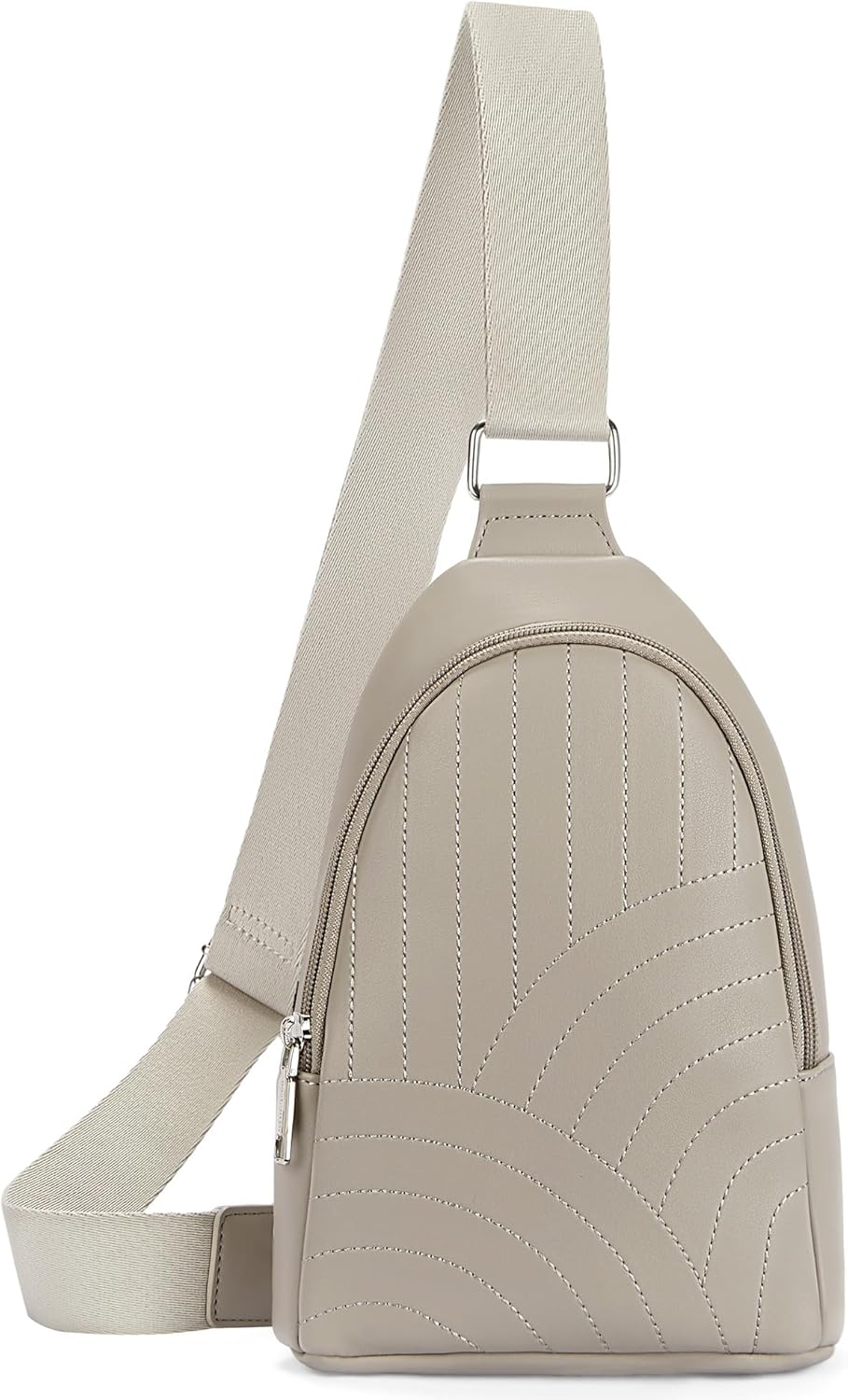 BOSTANTEN Sling Bag Quilted Crossbody Bags for Women Cross Body Purse Leather Fanny Pack with Adjustable Guitar Strap