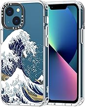 MOSNOVO for iPhone 13 Case, [Buffertech 6.6 ft Drop Impact] [Anti Peel Off] Clear Shockproof TPU Protective Bumper Phone Cases Cover with Great Wave Design for iPhone 13