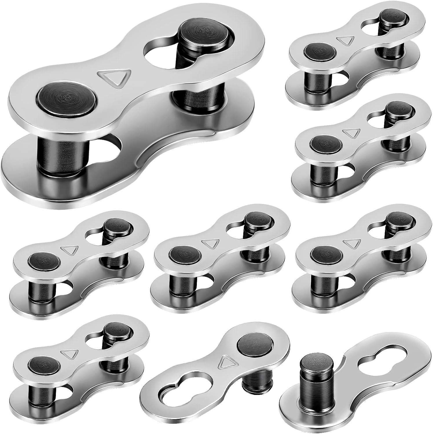 Timtin 16 Pairs 6/7 /8 Speed Chain Link Bicycle Missing Link Reusable Steel Bike Chain for Bicycle, Silver