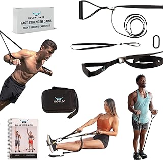 ISO-FLO Isometric Exercise Equipment - Suspension Trainer Straps & Resistance Bands for Calisthenics, Pilates and Strength Training, Portable Home Gym Back, Core, Leg, Arm Workout Equipment