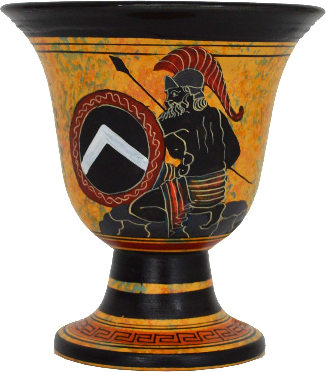 Pythagoras Fair Cup-Pythagorean Glass- King Leonidas Hand Painted on outside