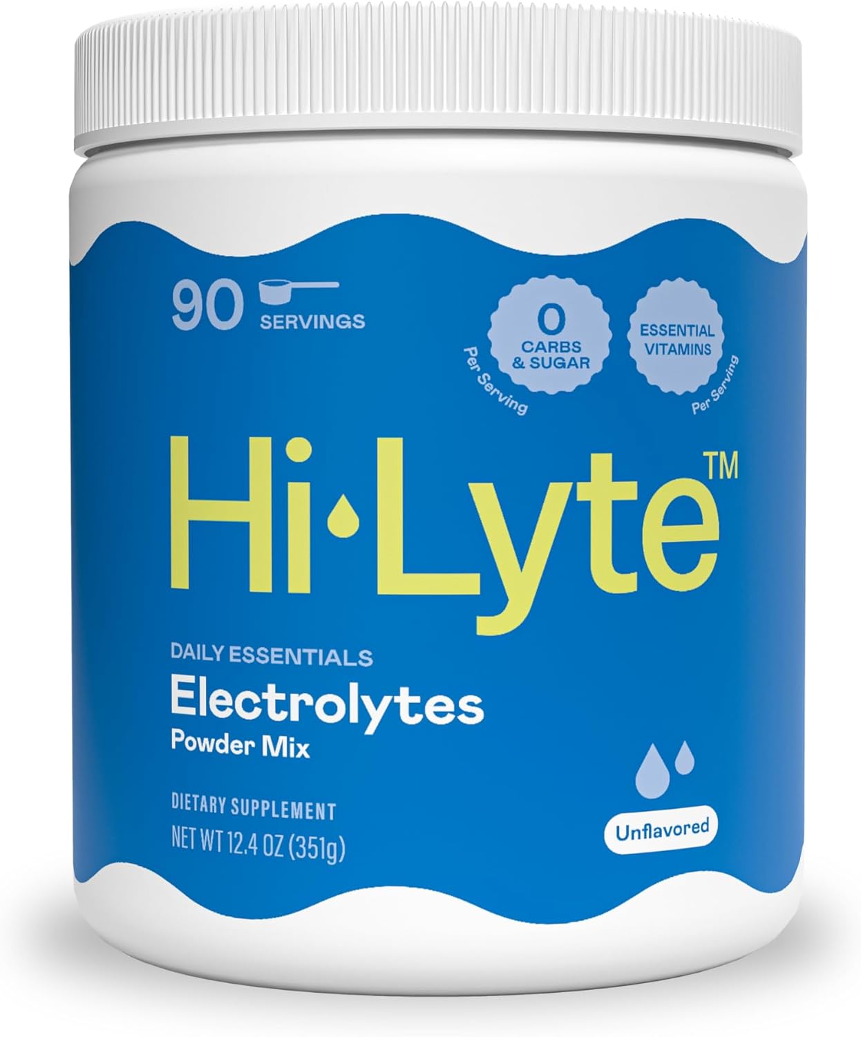 Hi-Lyte Daily Essentials Electrolytes Powder Mix Unflavored, 90 Servings - Sodium, Potassium, Magnesium, Sea Minerals - Hydration for Daily Wellness, Keto - 0 Sugar, 0 Carbs