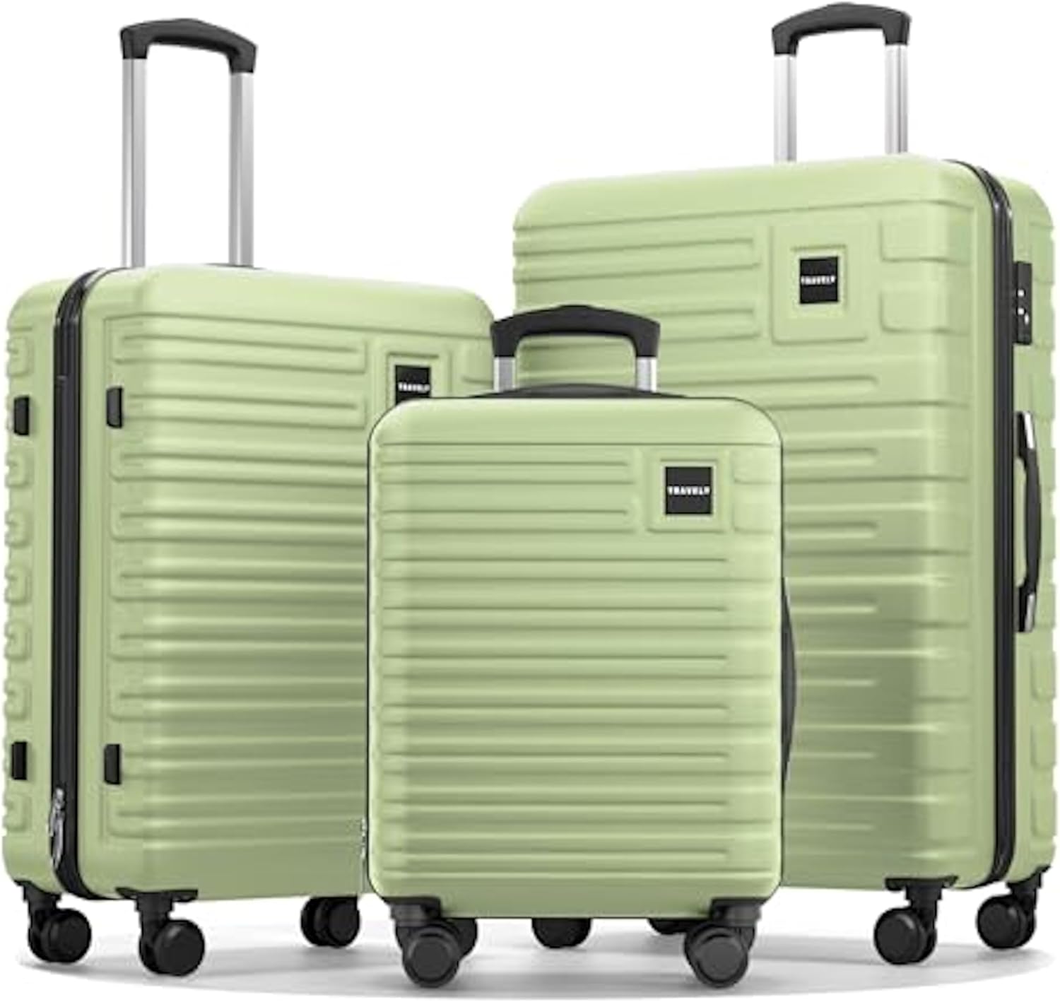 Travely Polycarbonate Suitcase Set - 77cm, 67cm, 55cm suitcases Set Including TSA Lock, Hard case Suitcase, Large Hardshell Suitcase 4 Wheels, Set of suitcases