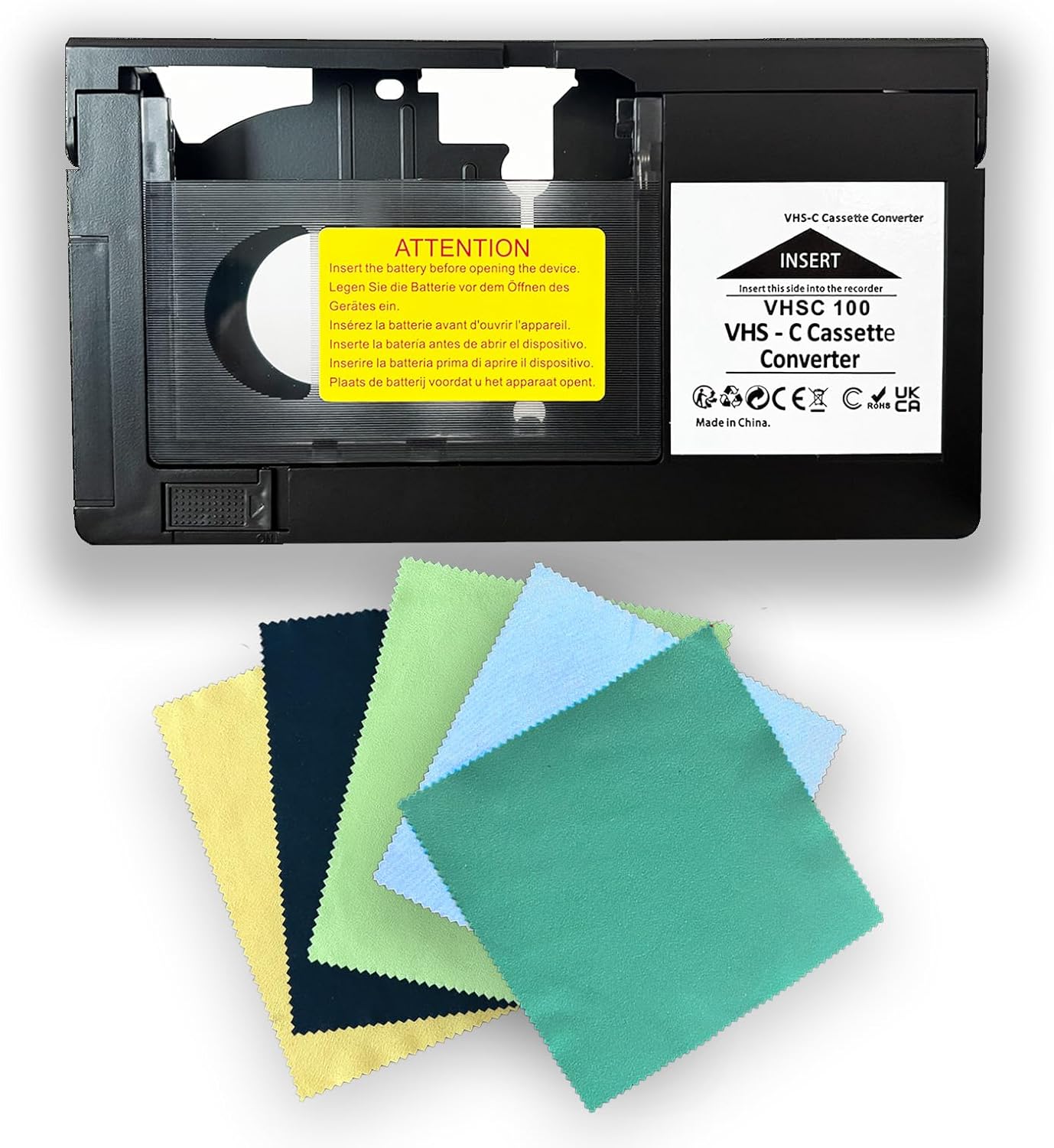 VHS-C to VHS Motorized Cassette Adapter - Tape Converter for Playback on Standard VHS Players. for VCA115 (Not Compatible with Hi8, 8mm, or Mini DV Tapes)