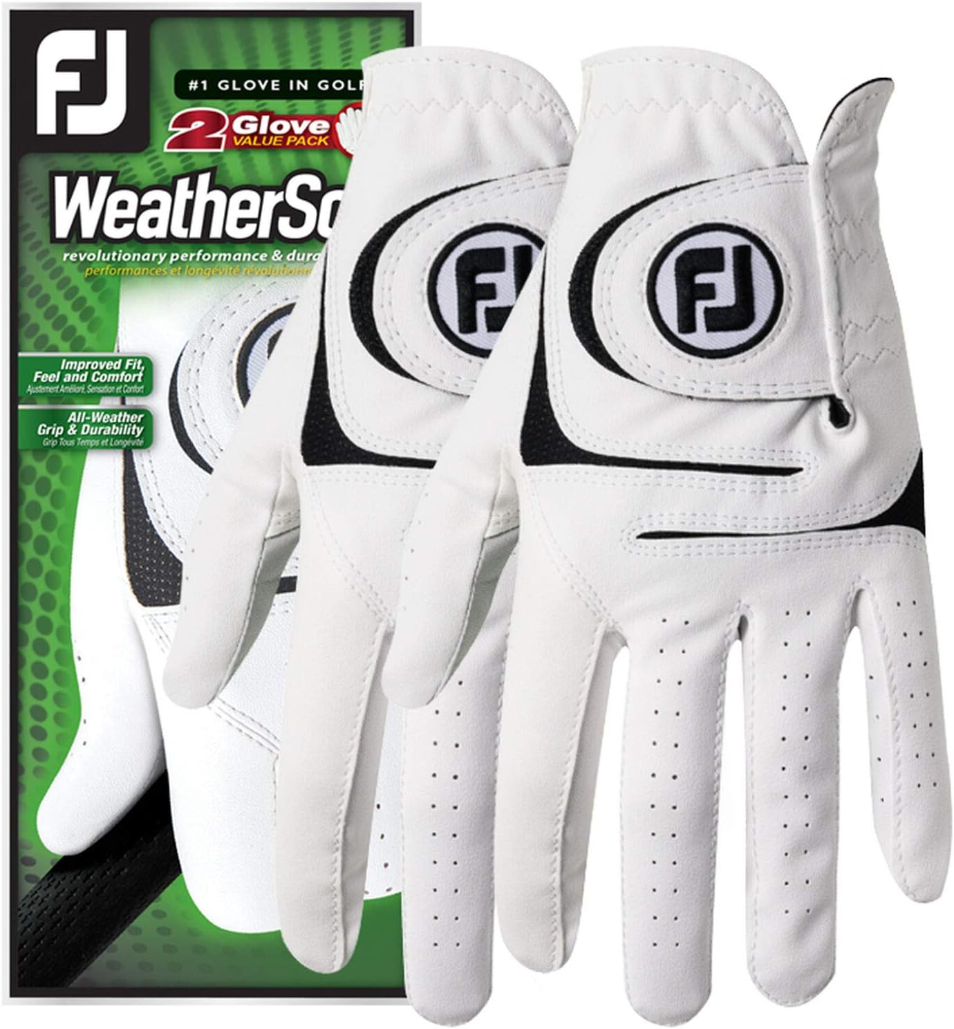 FootJoy Men's WeatherSof 2-Pack Prior Generation Golf Glove