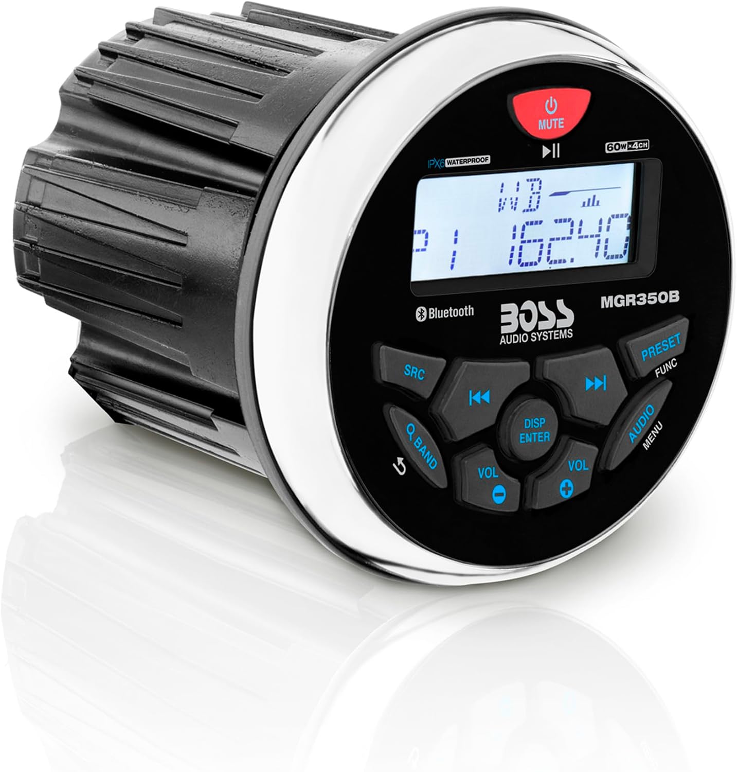 BOSS Audio Systems MGR350B Amplified Bluetooth Boat Gauge Receiver, No DVD