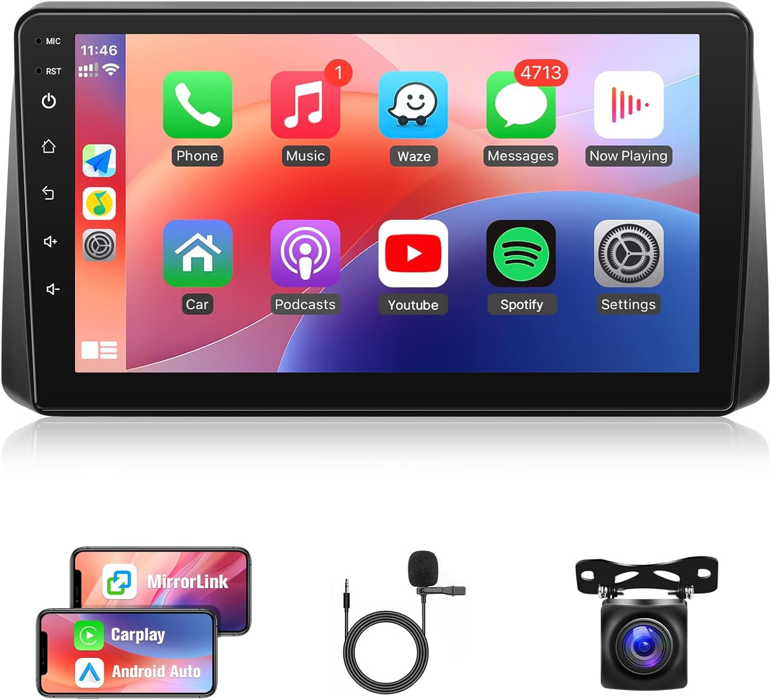 Naifay Car Stereo for Dodge Grand Caravan 2011-2020 Chrysler Town & Country 2011-2016 Grand Voyager 2011-2015, 9inch Touch Screen for Dodge Caravan Radio with CarPlay Android Auto BT GPS WiFi SWC