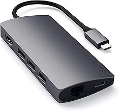 Satechi USB C Hub Multiport Adapter V2, USB C Docking Station with 4K HDMI, 60W USB C PD Charging, 3 USB-A, Ethernet, Micro/SD Card Readers, for MacBook Pro/Air M1 M2 M3, Windows - Space Gray