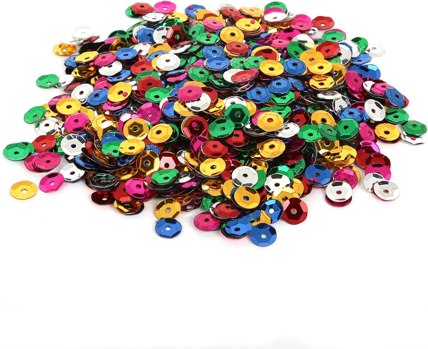 Sequins for Crafting,10000Pcs 6-7mm in Diameter Premium Quality Cup Sequins for Sewing Wedding Christmas DIY Arts Crafts Making,Multicolored