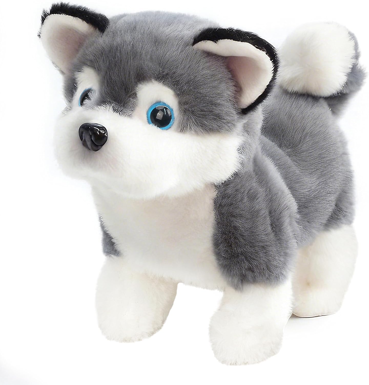 Easfan Walking Puppy Interactive Electronic Plush Husky Toy with Sounds and Movements Educational Plush Toy Birthday Gifts for Kids Girls, 7"