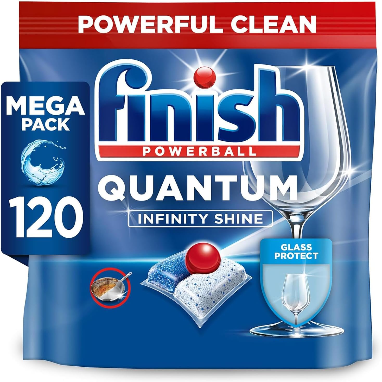 Finish Quantum Infinity Shine Dishwasher Tablets Bulk | Scent: Fresh | Size: 120 Dishwasher Tabs | for Sparkling Clean