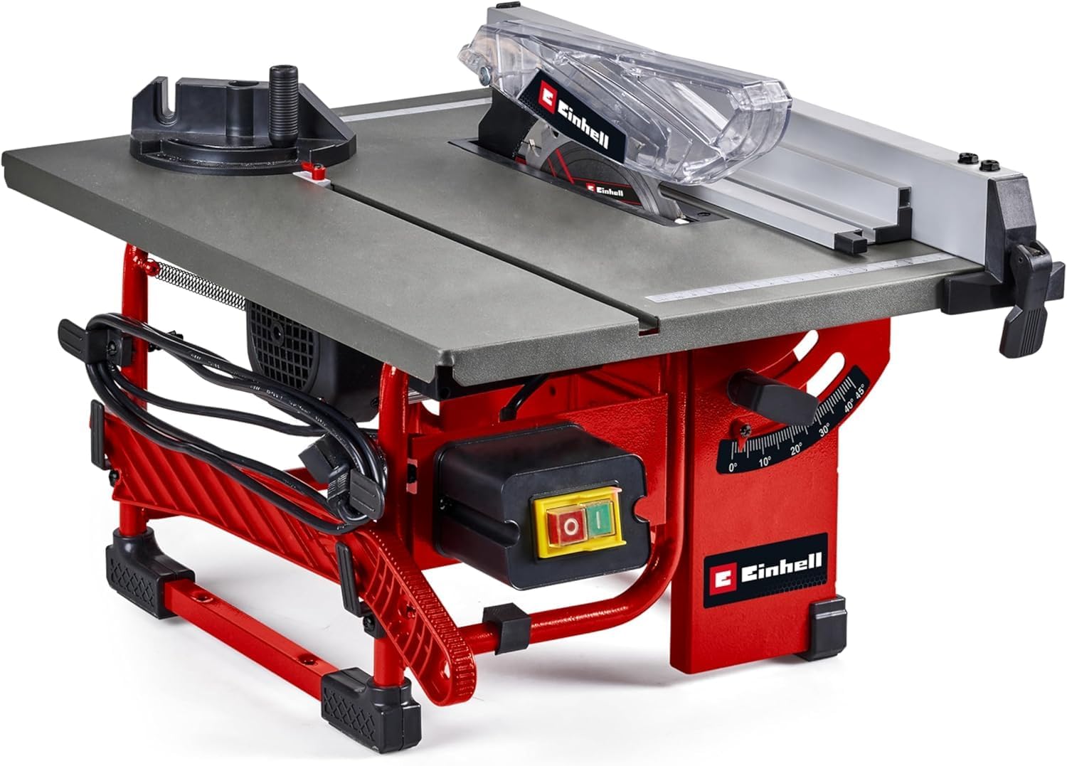 Einhell TC-TS 8 l Table Saw - Angle Cuts (to 45°), Angle Stop (+/- 60°) for Mitre Cuts, Dust Extraction Adaptor - Powerful, Compact and Portable Circular Bench Saw for Woodworking