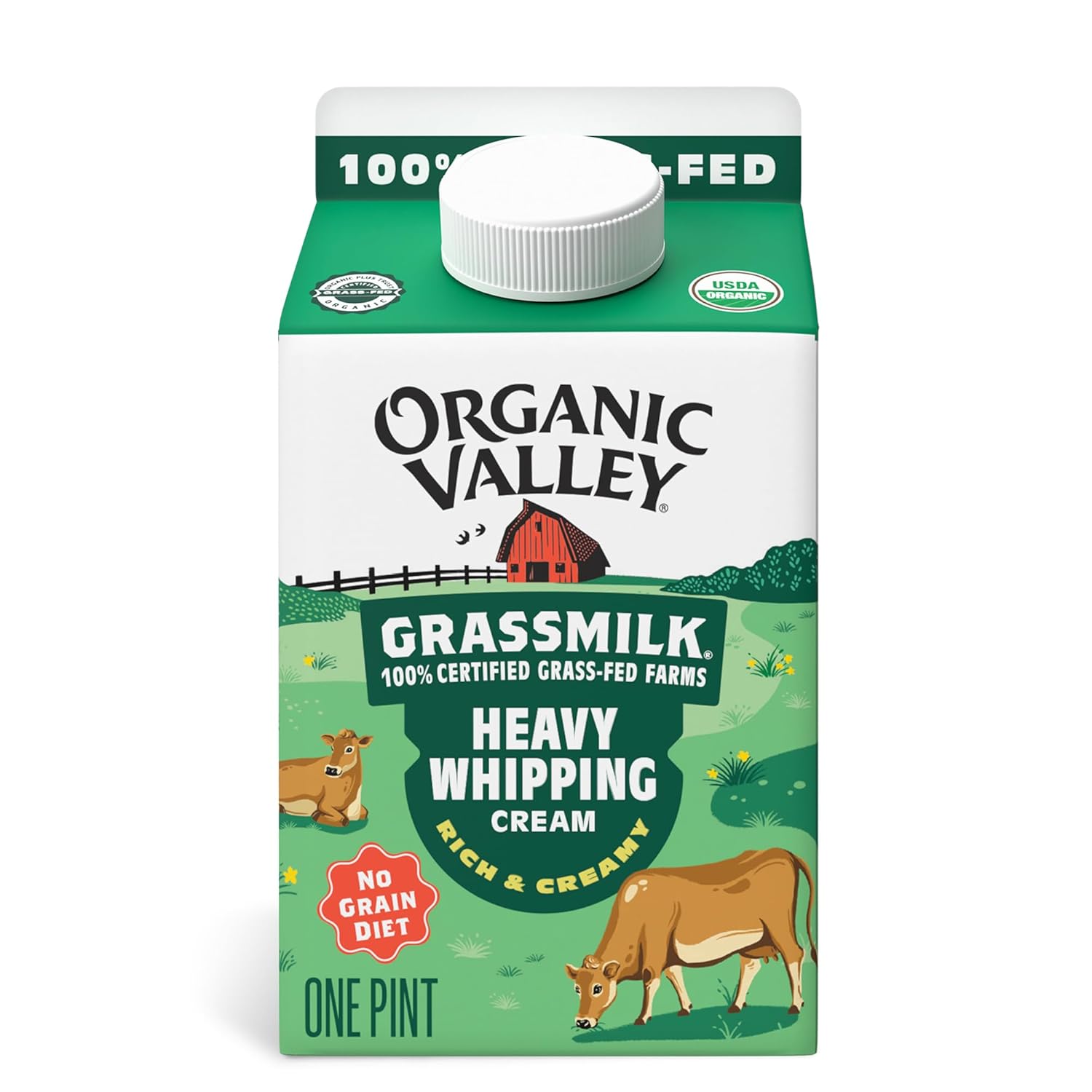 ORGANIC VALLEY Organic Grassfed Heavy Whipping Cream, 1 PT